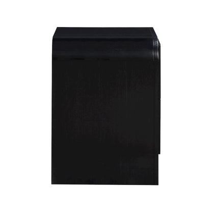 Fluted Black Night Stand