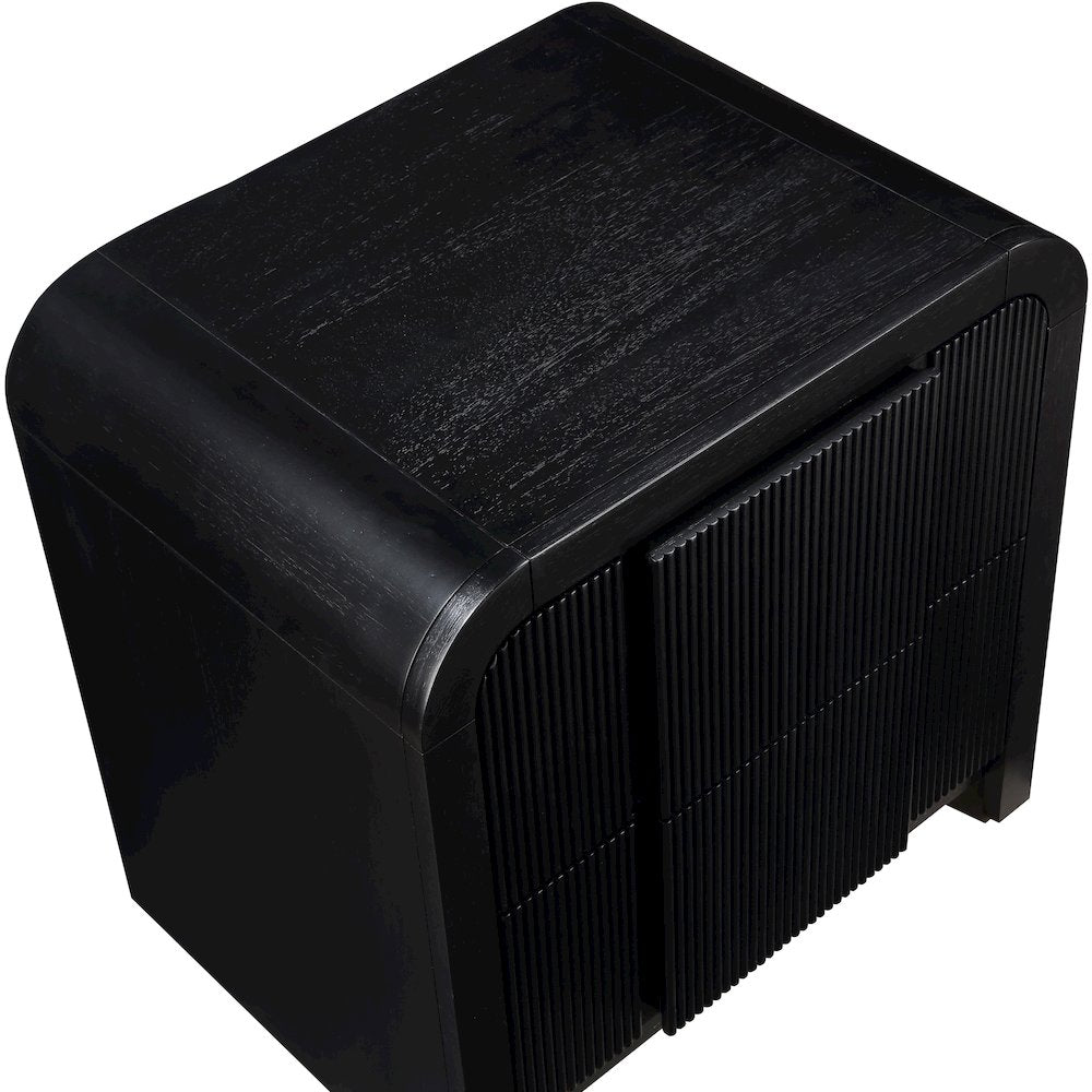 Fluted Black Night Stand