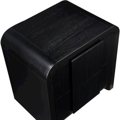 Fluted Black Night Stand