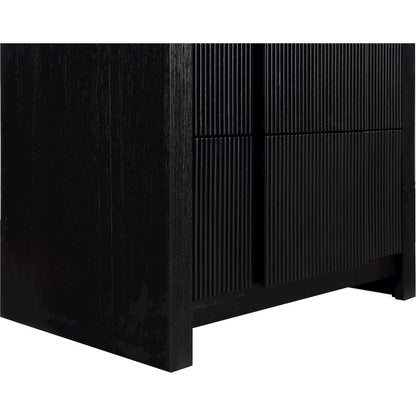 Fluted Black Night Stand