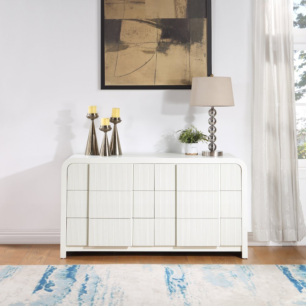 Fluted Cream Dresser