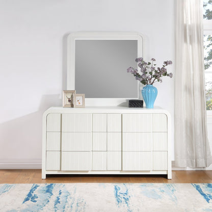 Fluted Cream Mirror