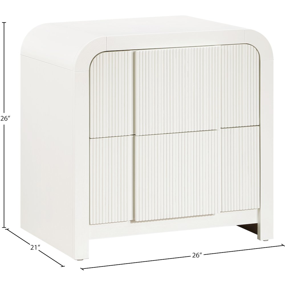 Fluted Cream Night Stand