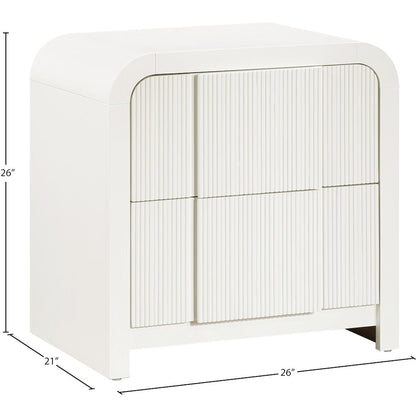 Fluted Cream Night Stand