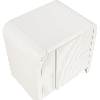 Fluted Cream Night Stand