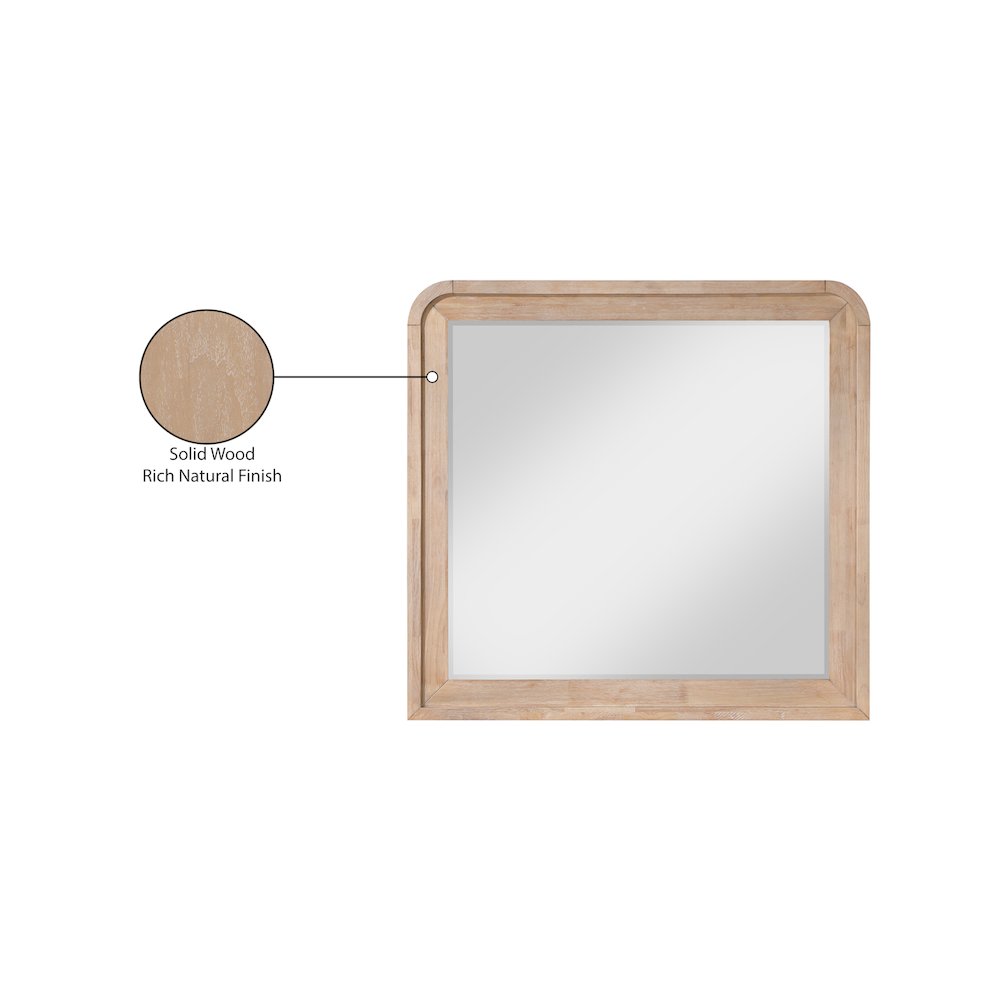 Fluted Natural Mirror