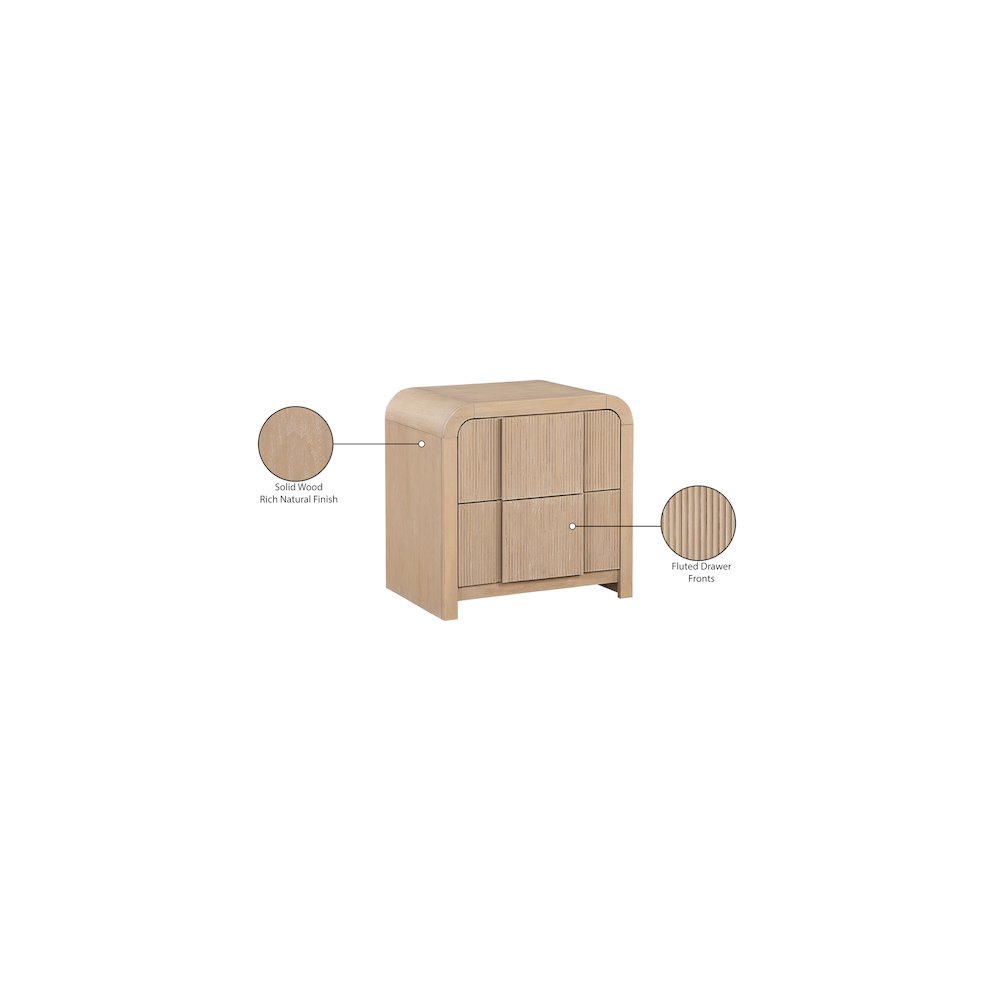 Fluted Natural Night Stand
