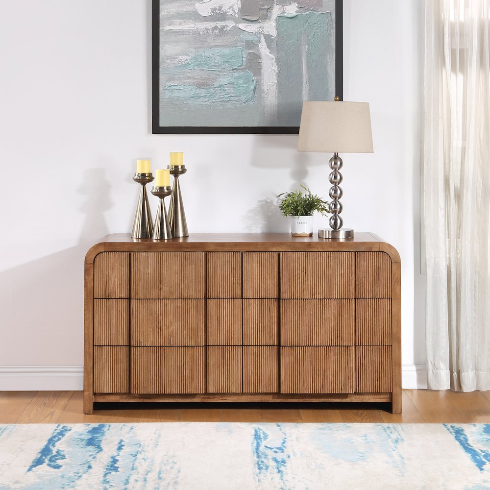 Fluted Walnut Dresser