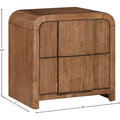 Fluted Walnut Night Stand