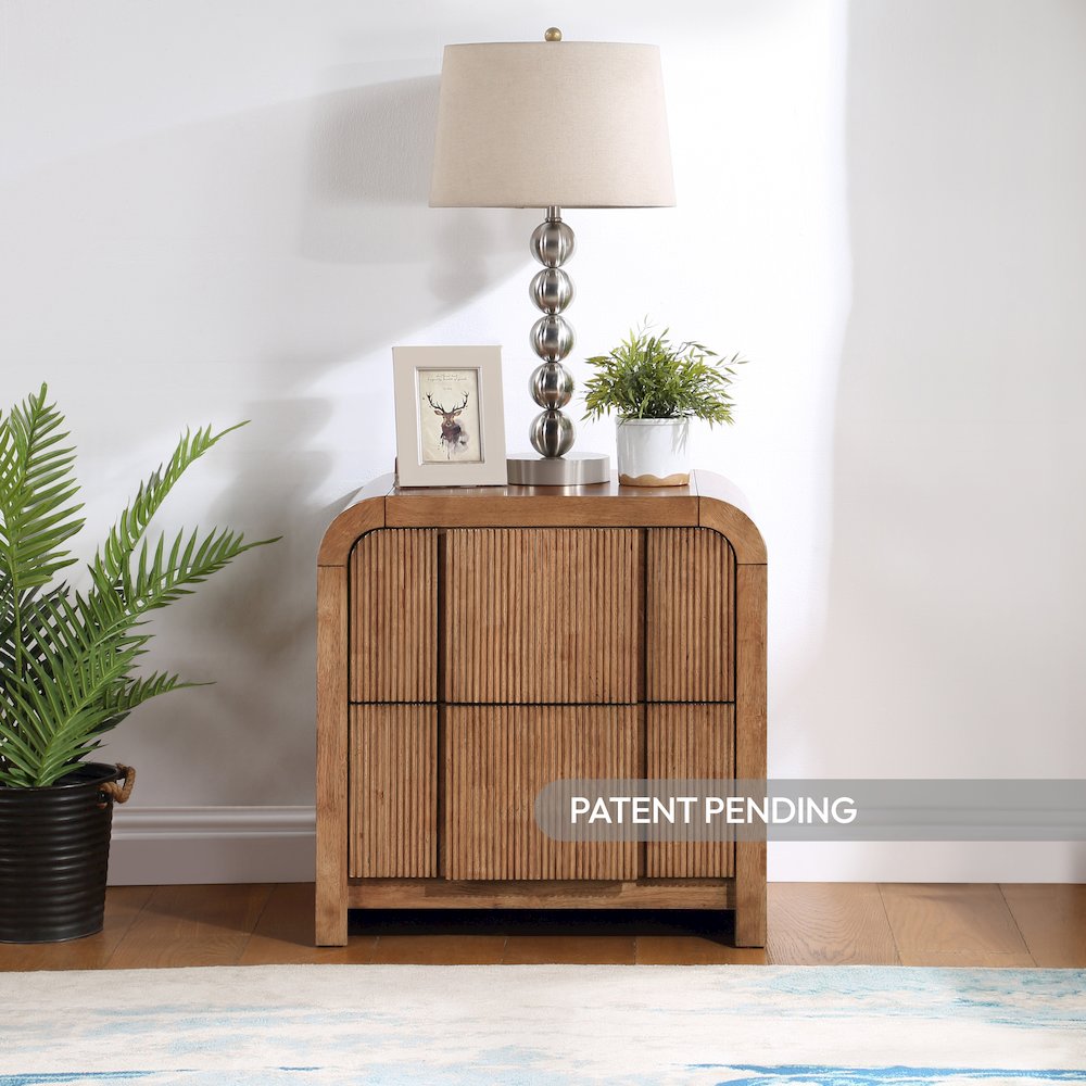 Fluted Walnut Night Stand