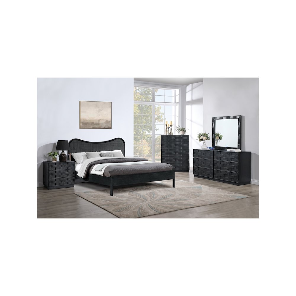 Weave Black Night Stand