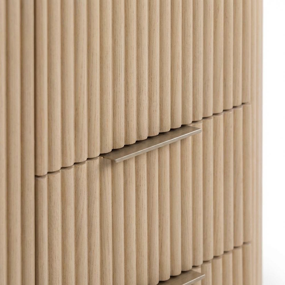 Contemporary Wood Nightstand with Oak Veneer Finish