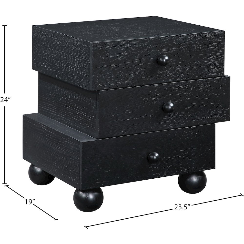 Askew Black Night Stand