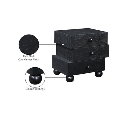 Askew Black Night Stand