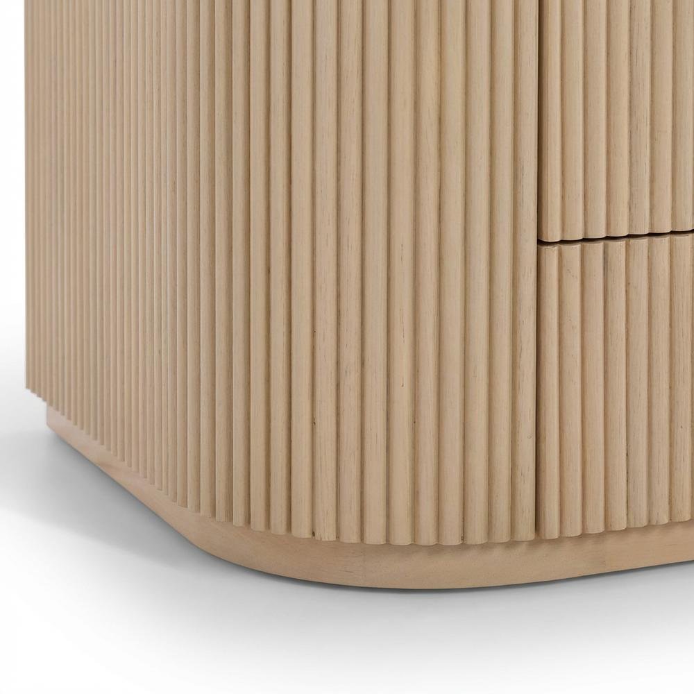 Contemporary Wood Nightstand with Oak Veneer Finish