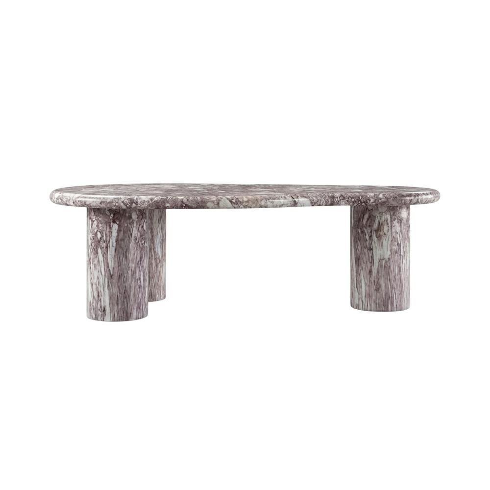 Marbled Brown Concrete Coffee Table with Art Deco Style and Durable Finish