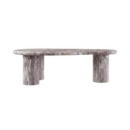 Marbled Brown Concrete Coffee Table with Art Deco Style and Durable Finish