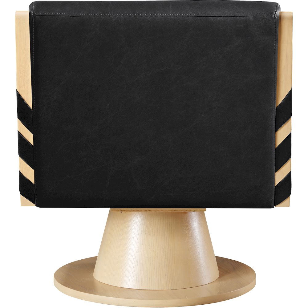 Millwin Black Vegan Leather Swivel Accent Chair