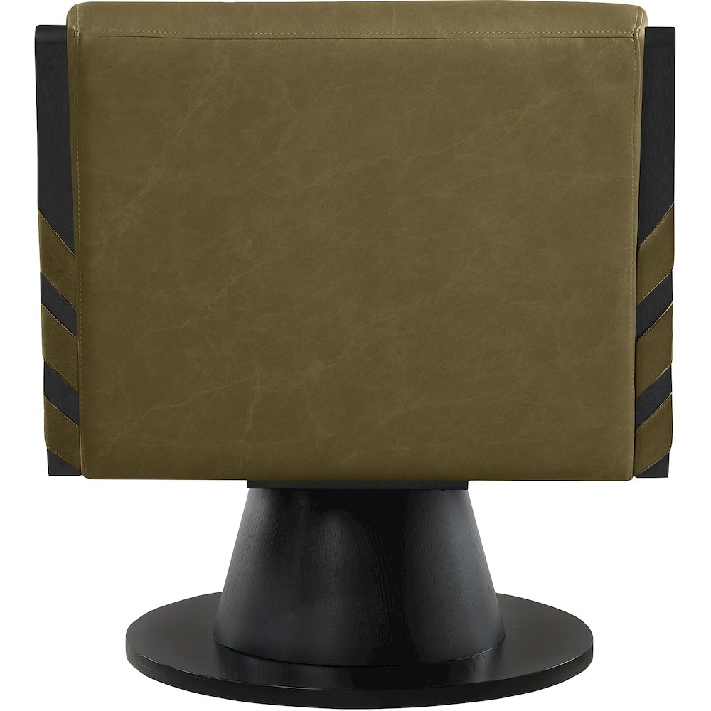 Millwin Olive Vegan Leather Swivel Accent Chair