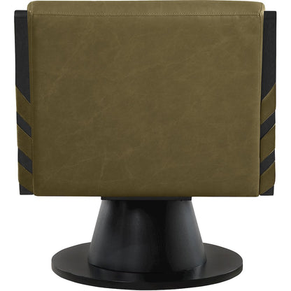 Millwin Olive Vegan Leather Swivel Accent Chair