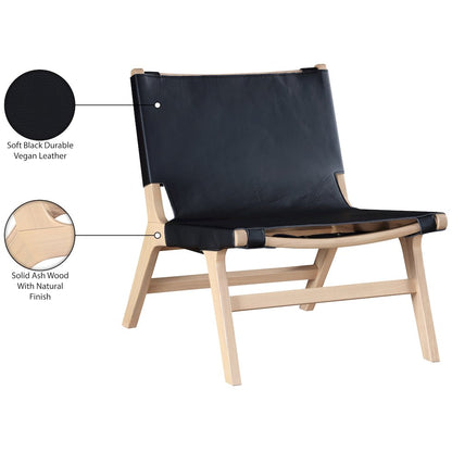 Rawlins Black Vegan Leather Upholstered Accent Chair