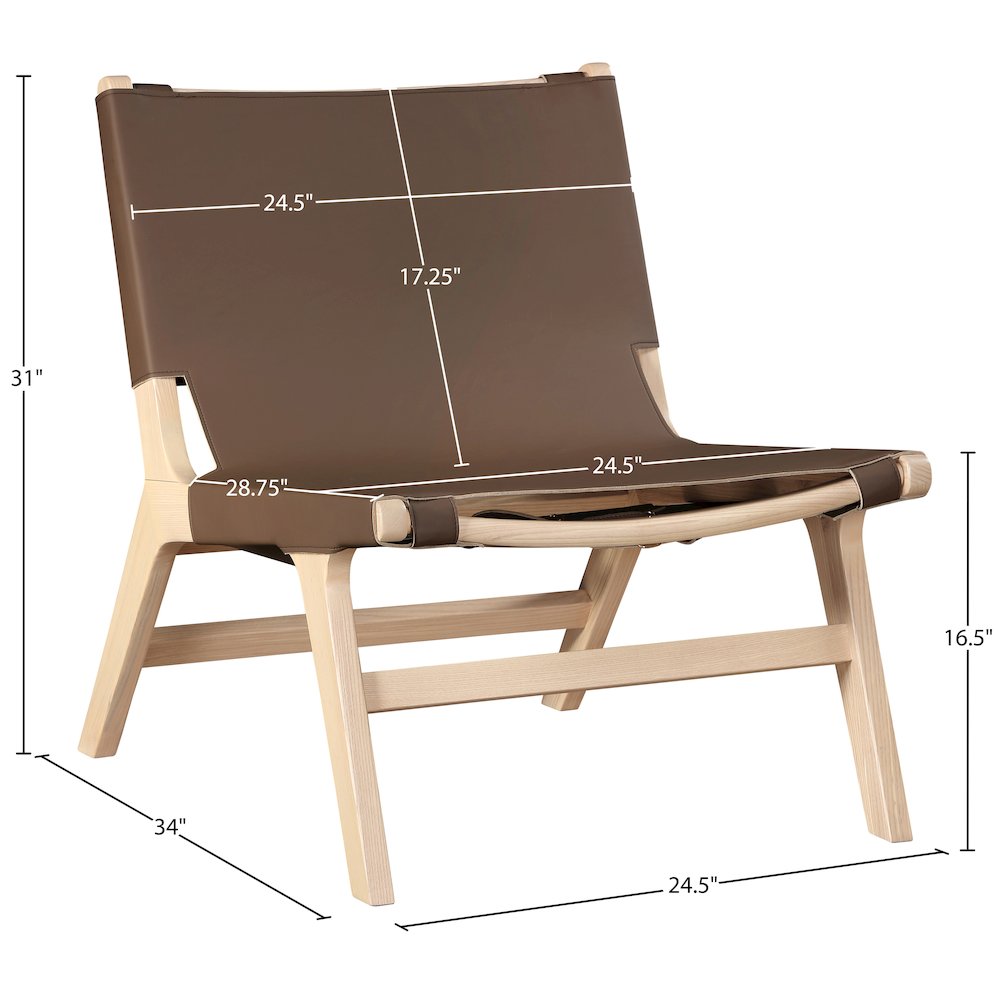 Rawlins Brown Vegan Leather Upholstered Accent Chair