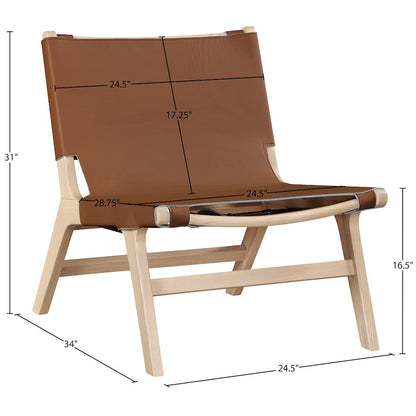 Rawlins Cognac Vegan Leather Upholstered Accent Chair