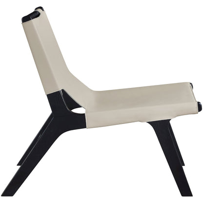 Rawlins Beige Vegan Leather Upholstered Accent Chair