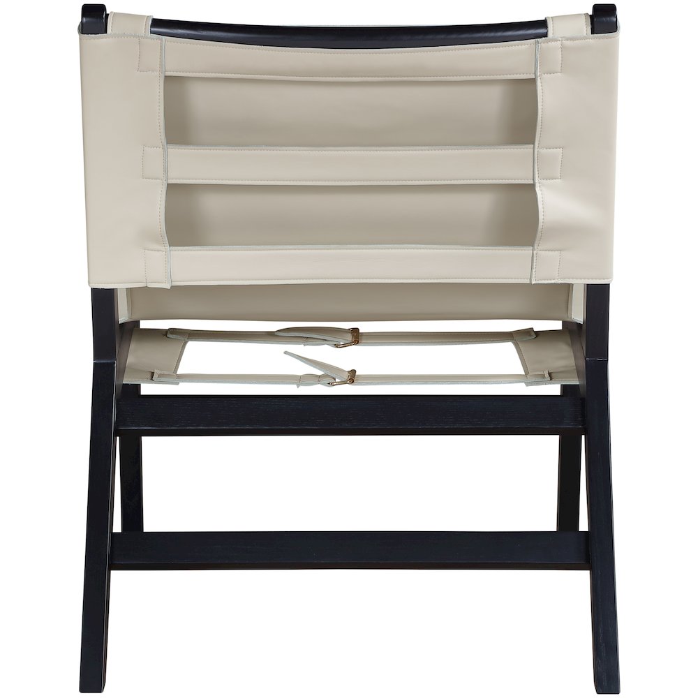 Rawlins Beige Vegan Leather Upholstered Accent Chair