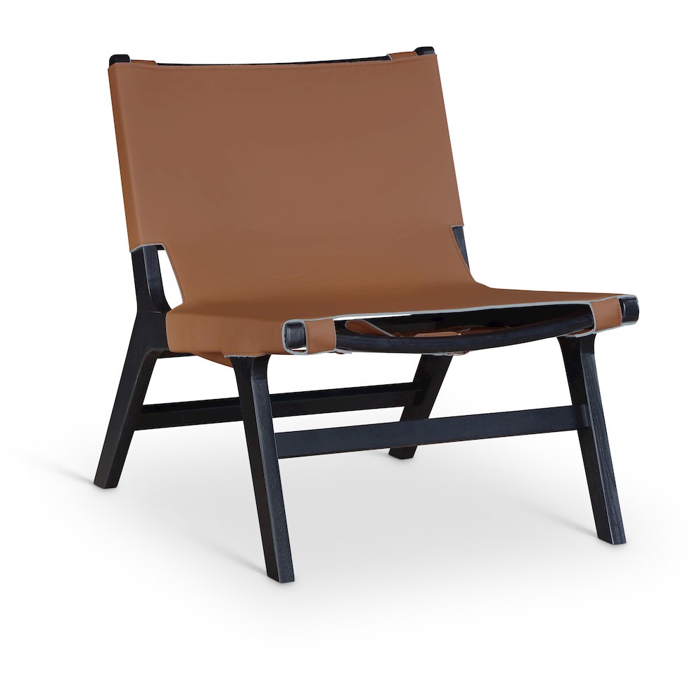 Rawlins Cognac Vegan Leather Upholstered Accent Chair