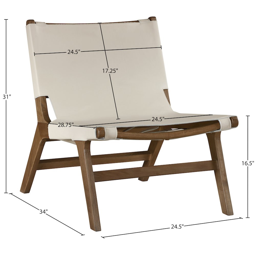 Rawlins Beige Vegan Leather Upholstered Accent Chair