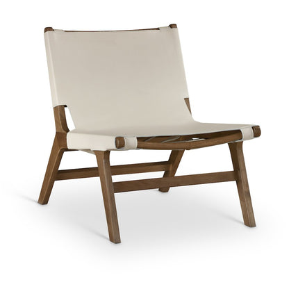 Rawlins Beige Vegan Leather Upholstered Accent Chair