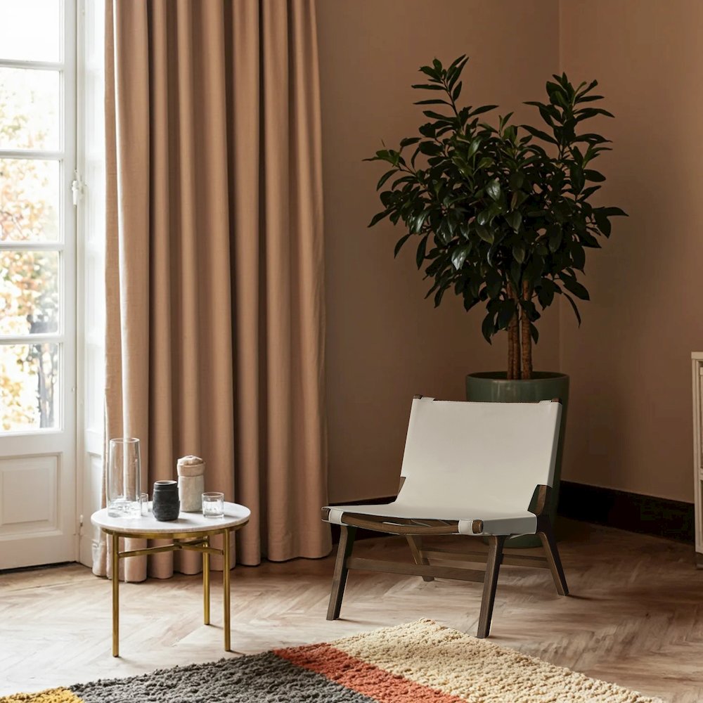 Rawlins Beige Vegan Leather Upholstered Accent Chair