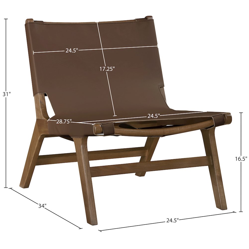 Rawlins Brown Vegan Leather Upholstered Accent Chair