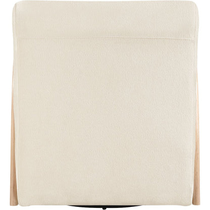 Neria Cream Chenille Fabric Upholstered Swivel Accent Chair