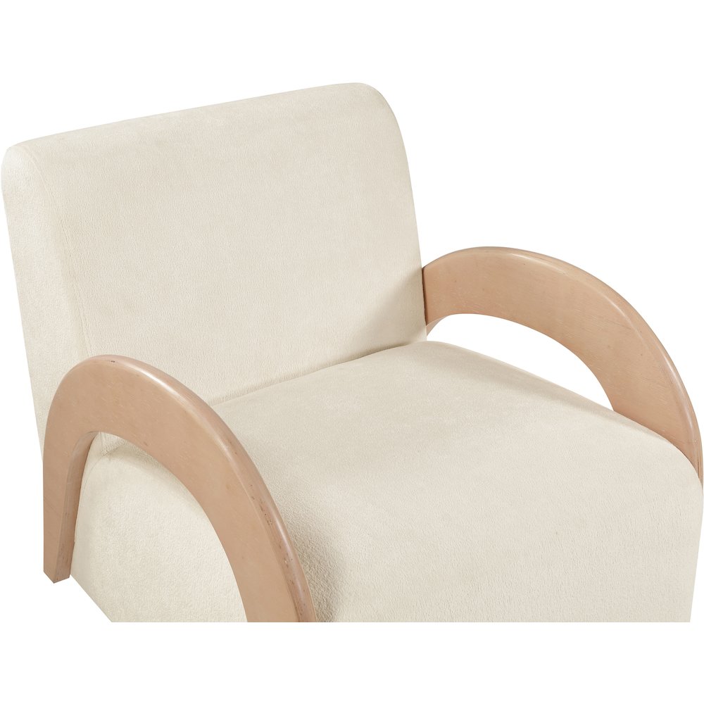 Neria Cream Chenille Fabric Upholstered Swivel Accent Chair