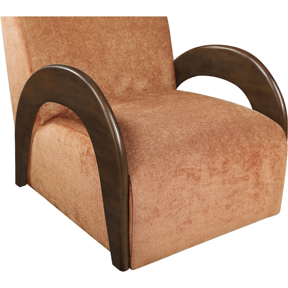 Neria Cognac Chenille Fabric Upholstered Swivel Accent Chair