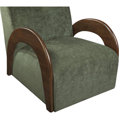 Neria Green Chenille Fabric Upholstered Swivel Accent Chair