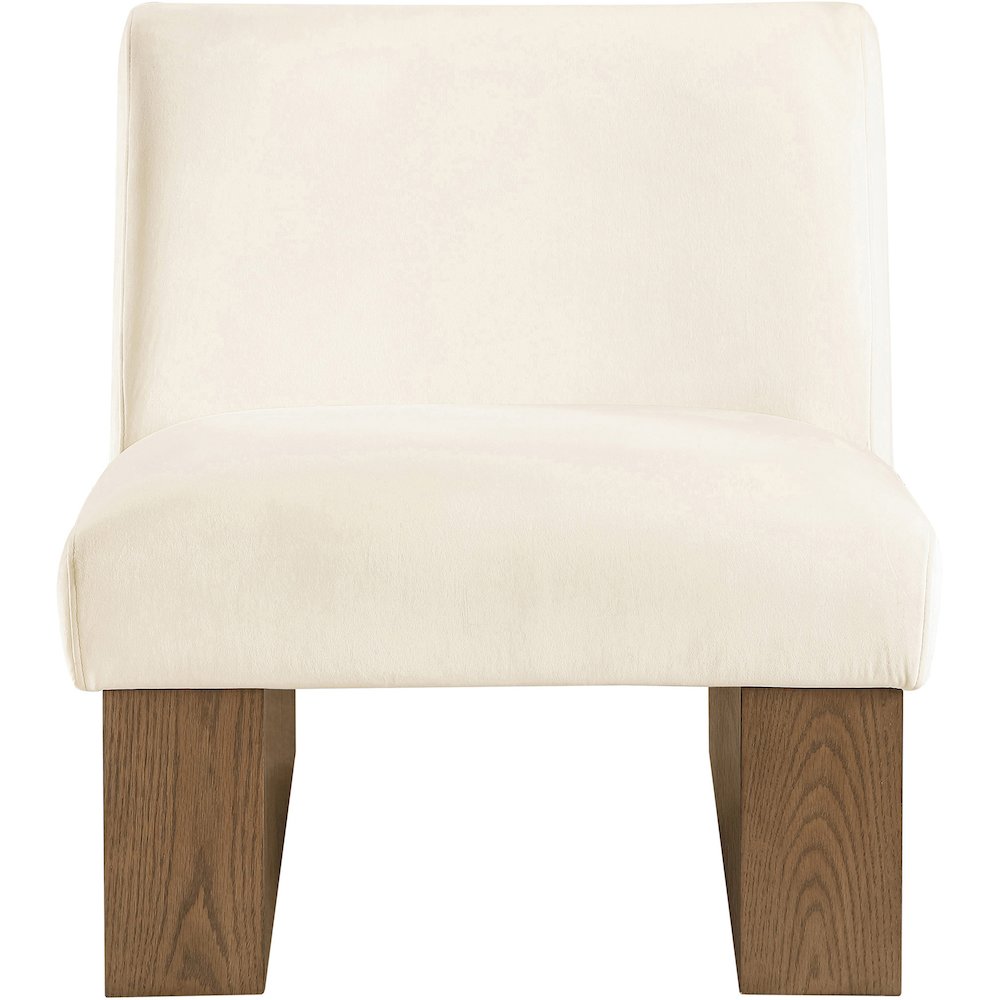 Vantage Cream Velvet Performance Fabric Upholstered Accent Chair
