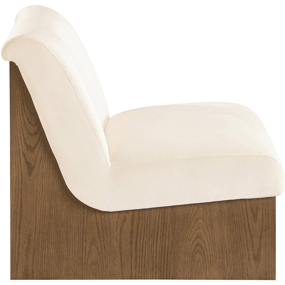 Vantage Cream Velvet Performance Fabric Upholstered Accent Chair