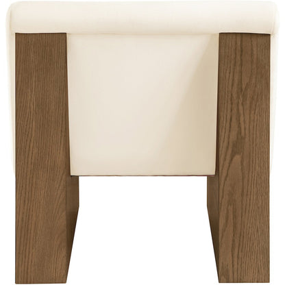Vantage Cream Velvet Performance Fabric Upholstered Accent Chair