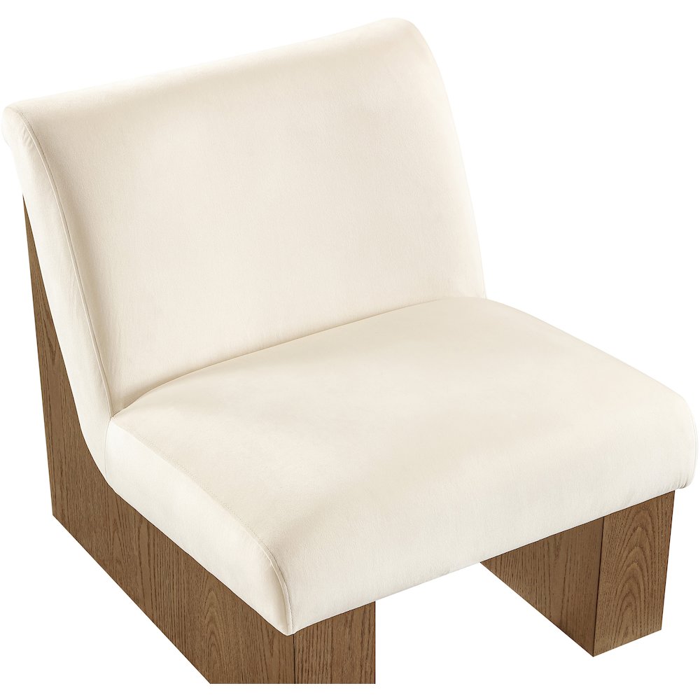 Vantage Cream Velvet Performance Fabric Upholstered Accent Chair