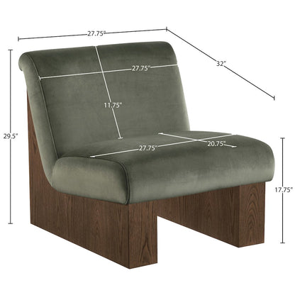 Vantage Green Velvet Performance Fabric Upholstered Accent Chair