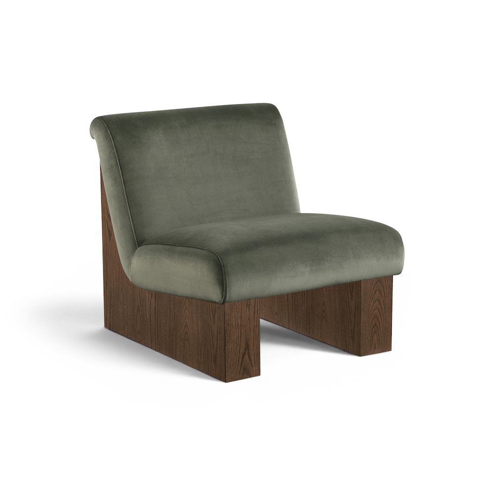 Vantage Green Velvet Performance Fabric Upholstered Accent Chair