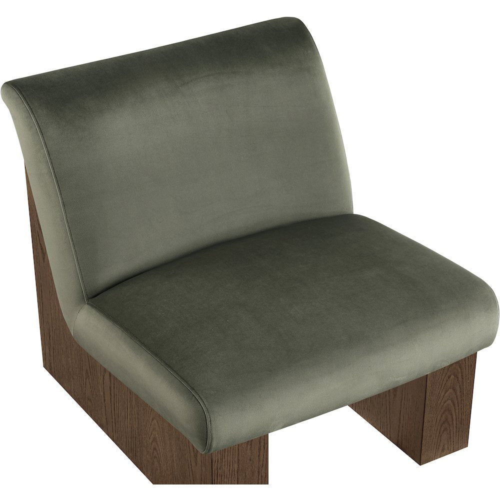 Vantage Green Velvet Performance Fabric Upholstered Accent Chair