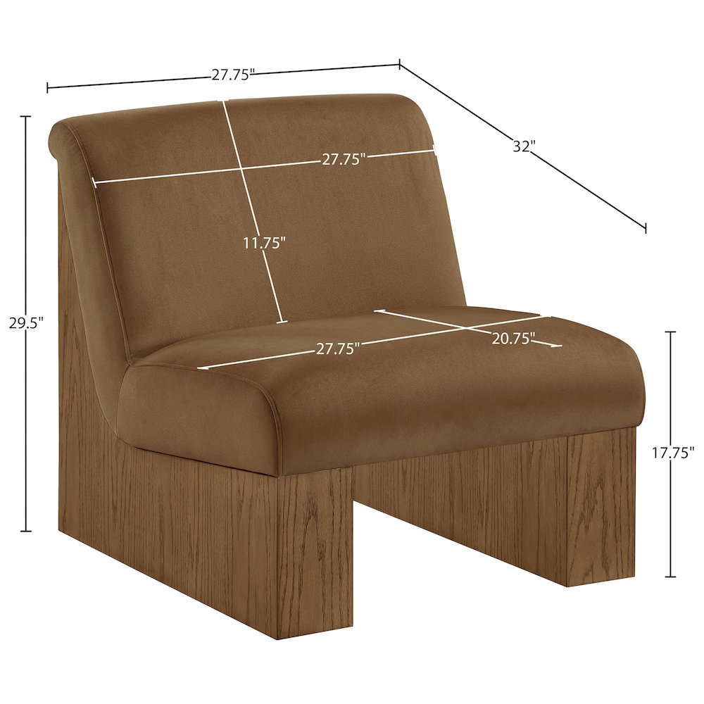 Vantage Saddle Velvet Performance Fabric Upholstered Accent Chair