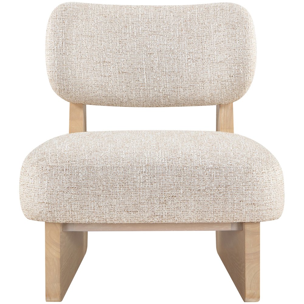 Vetra Beige Linen Textured Fabric Upholstered Accent Chair