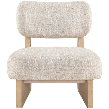 Vetra Beige Linen Textured Fabric Upholstered Accent Chair