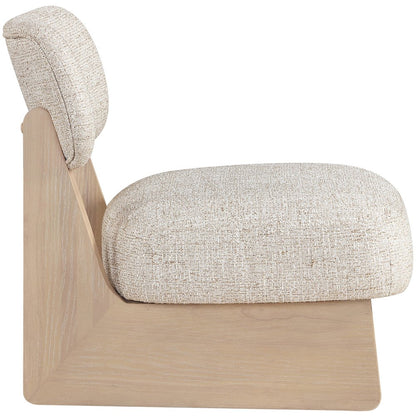 Vetra Beige Linen Textured Fabric Upholstered Accent Chair