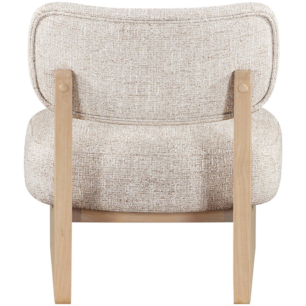 Vetra Beige Linen Textured Fabric Upholstered Accent Chair